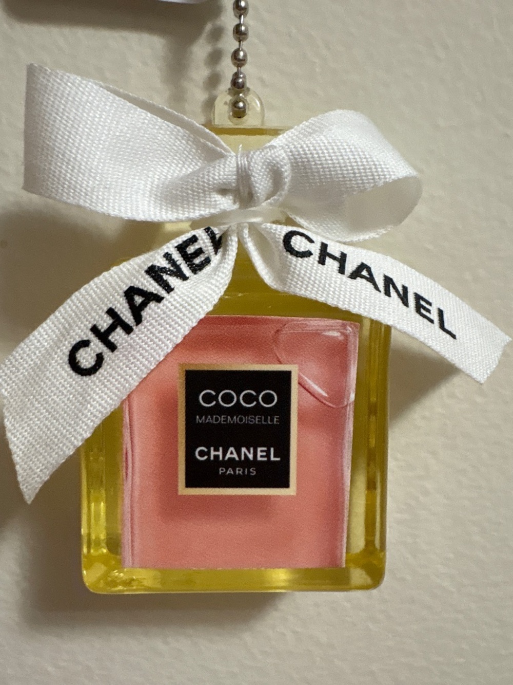 Coco Chanel bottle keychain